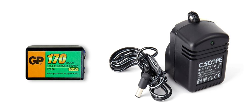 PP3 Battery & Charger (UK plug)