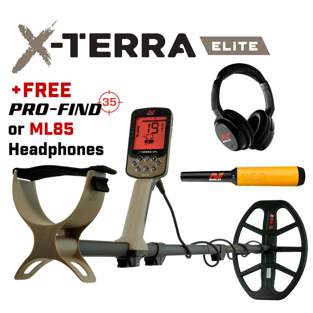 Minelab X-Terra Elite + Free Pro-Find 35 or ML85